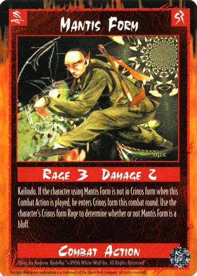 Mantis Form Mantis Form - Legacy of the Tribes - Rage: Apocalypse | eBay